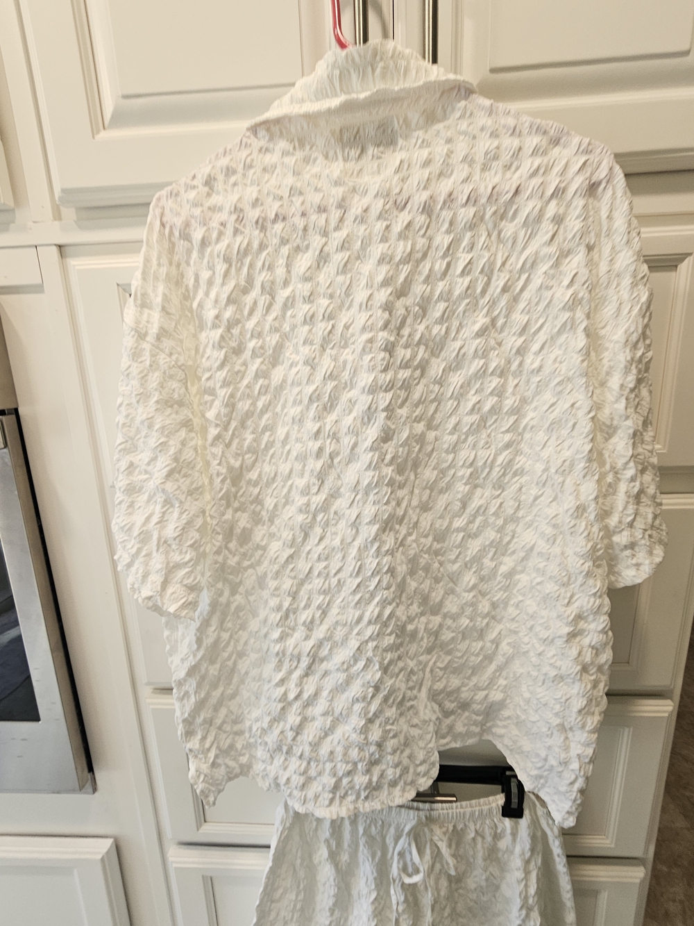 Boutique Sale!! Simply Southern White Button-Down Short Set with Black Trim - Picture 5 of 8